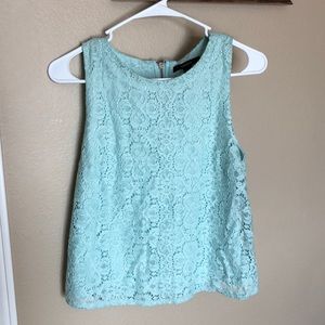 Turquoise Crochet Tank Top